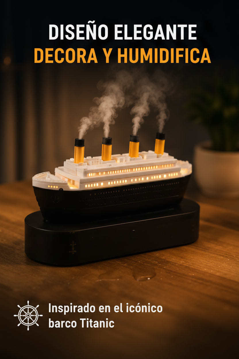 Humidificador Titanic USB con Luz LED y Control Remoto
