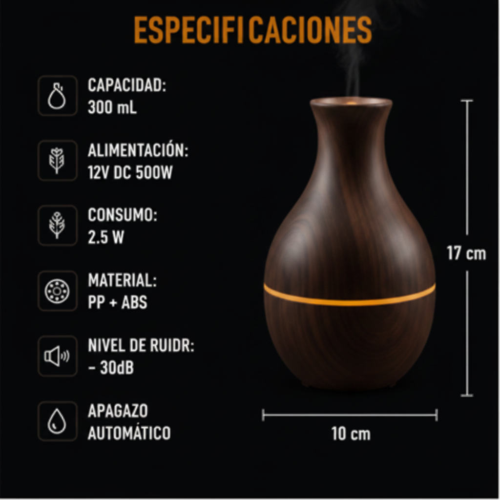 Humidificador Jarra USB con Luz LED RGB para Hogar y Oficina