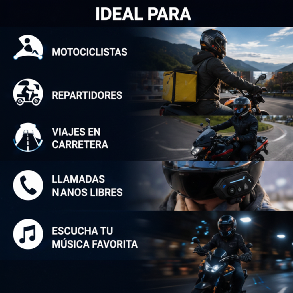 Intercomunicador Bluetooth BT12 para Casco de Moto con Micrófono
