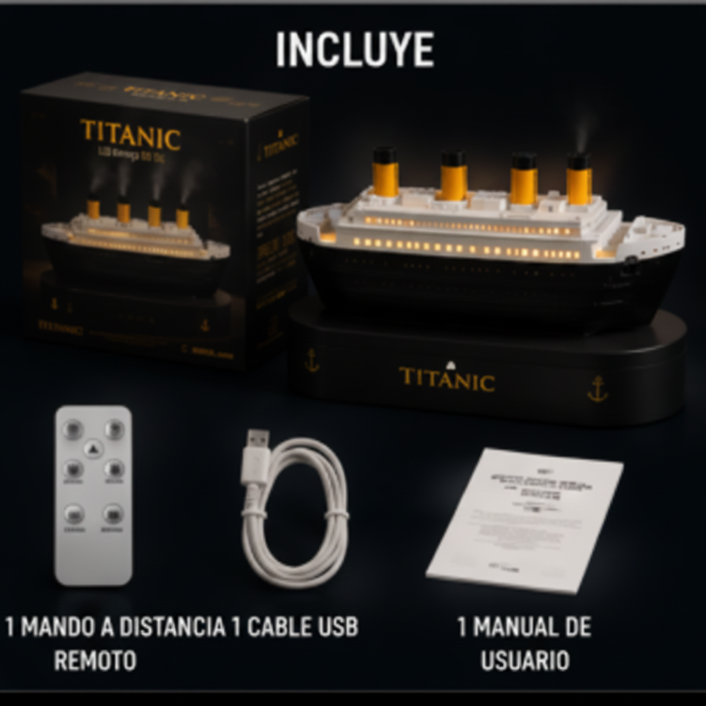 Humidificador Titanic USB con Luz LED y Control Remoto