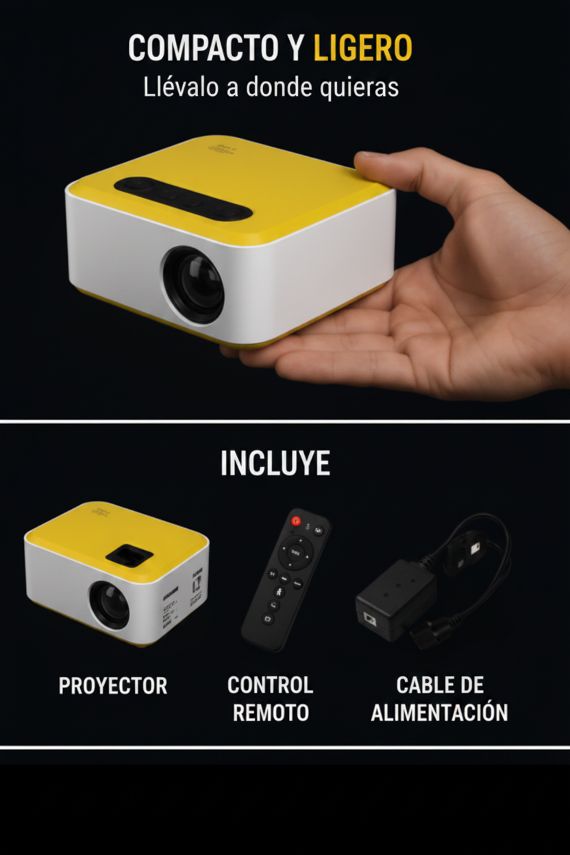 Mini Proyector Portátil WiFi Full HD 1080P Para Android y iPhone