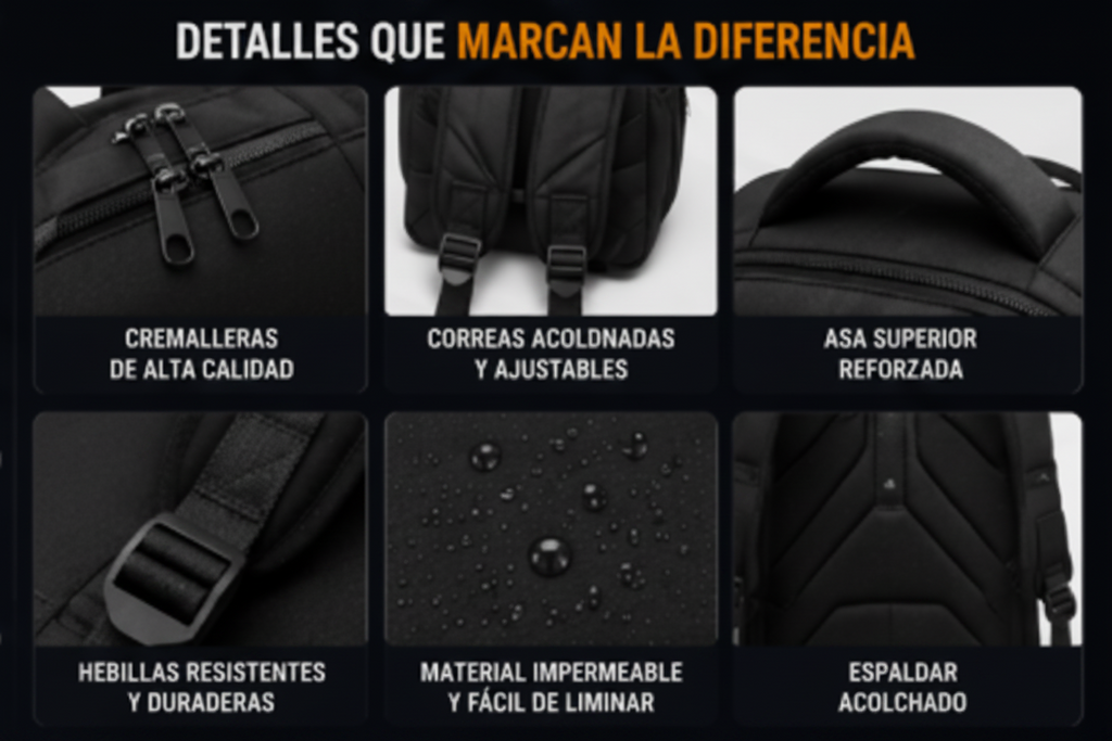 Pack Mochila 3 en 1 Antirrobo con Bolso y Cartuchera Unisex