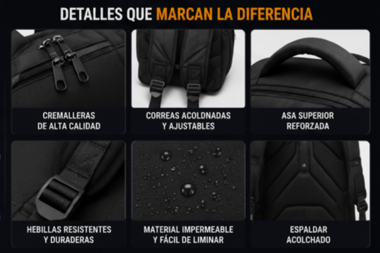 Pack Mochila 3 en 1 Antirrobo con Bolso y Cartuchera Unisex