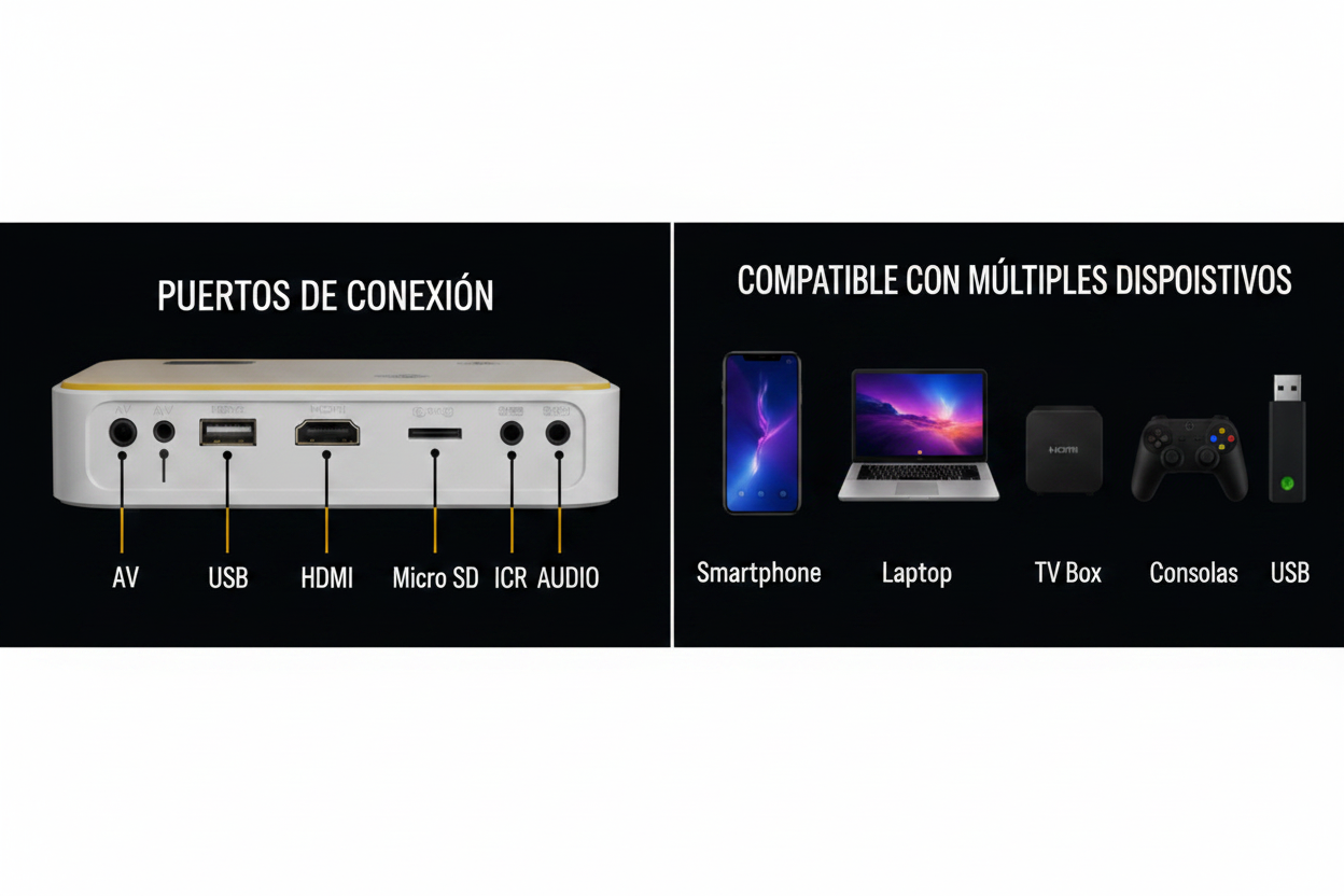 Mini Proyector Portátil WiFi Full HD 1080P Para Android y iPhone