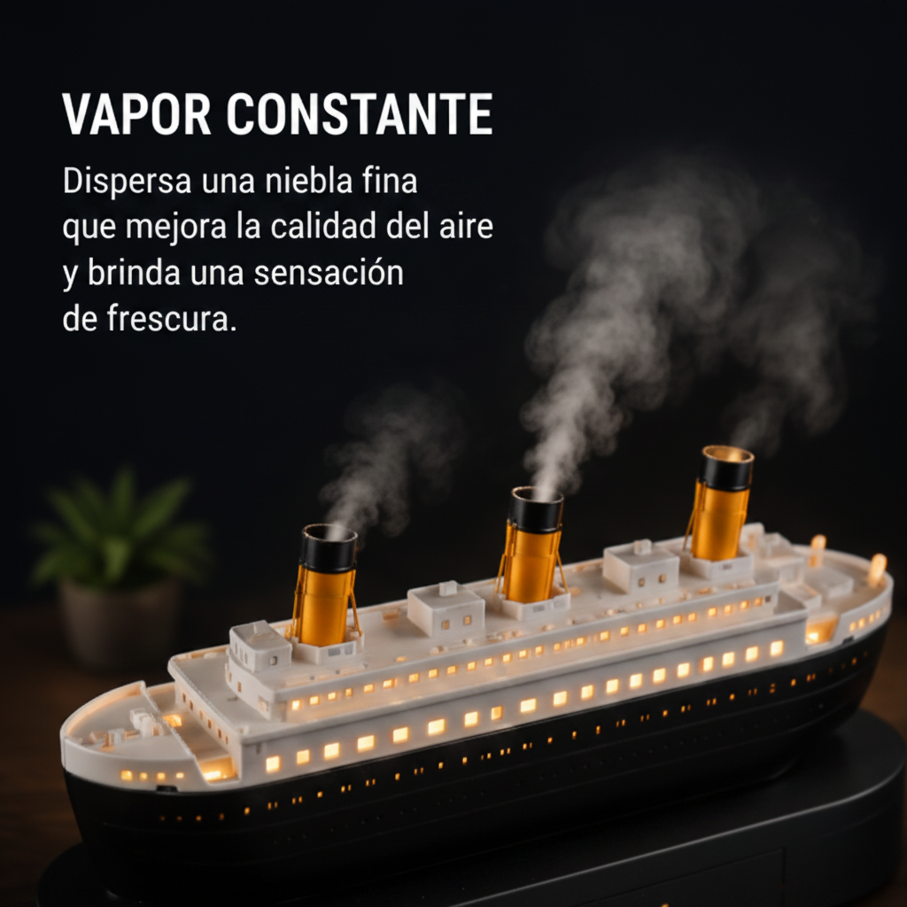 Humidificador Titanic USB con Luz LED y Control Remoto